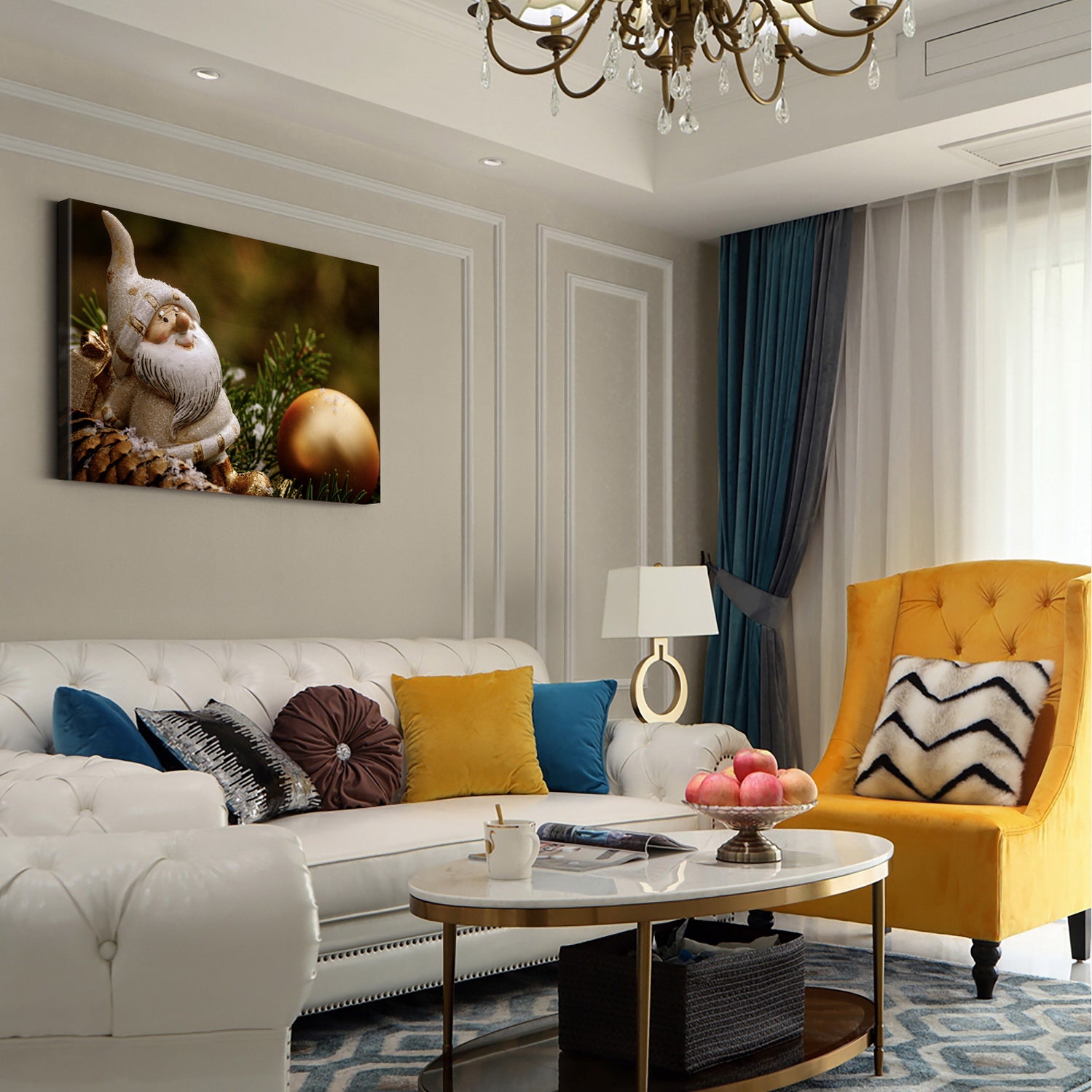 1Pcs Drop Ping Christmas Winter Wall Art Festival Paintings Decorations Party Picutres Gift Poster For Home Wall Decor Framed 4832N Thickness 1.5Inch Rectangle Framed Multicolor Christmas Oversized