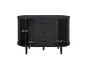 Sideboard Buffet Storage Cabinetaccent Cabinet With Smoothly Sliding Tambour Doorsmodern Kitchen Buffet Cabinet With 3 Drawer And 2 Doors For Living Room Dining Room Black Mdf