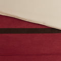 7 Pc Pieced Faux Suede Comforter Set Red Queen Queen Red Polyester