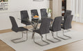 Table And Chair Set.Large Minimalist Rectangular Glass Dining Table For 6 8 With 0.39