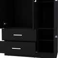 Douglas Armoire In Melamine, Two Drawers, Hanging Rod And 4 Doors. Black Bedroom Contemporary Particle Board Melamine