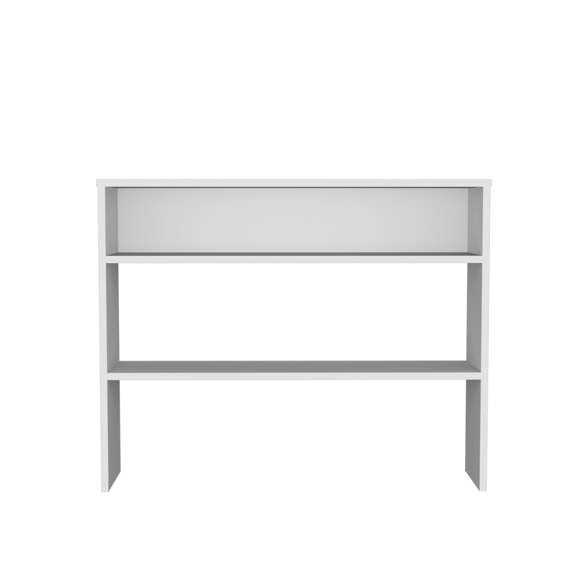 Vail Console Table In Melamine With Open Storage, White Freestanding 1 2 Shelves White Primary Living Space Open Storage Space Modern Pine Particle Board Melamine