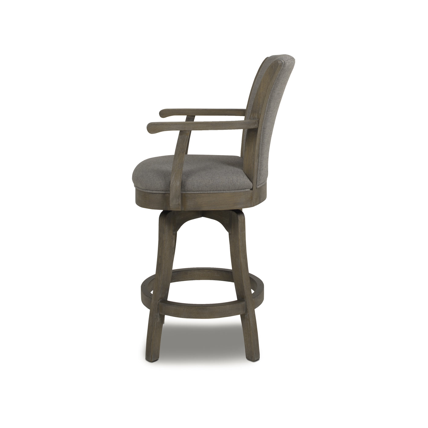 Williams 27In Swivel Counter Height Bar Stool, Heathered Grey Linen Gray Foam Linen