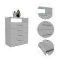 Dresser, Four Drawers, One Shelf, Superior Top, White White Solid Wood Mdf Engineered Wood