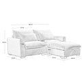 Sectional Sofa Comfy Corduroy Couch For Living Room With Pillows And Round Armrests, Modern Corduroy Sofa Sleeper Deep Couches With Storage Ottoman Beige, 2 Seat Beige Corduroy 2 Seat