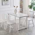 4 Pieces Of Dining Chair,White, Rubber Wood Material, Dining Chair, Solid Wood Chair, Solid Wood Dining Table Chair, Living Room Chair, Simple And Natural White Rubber Wood