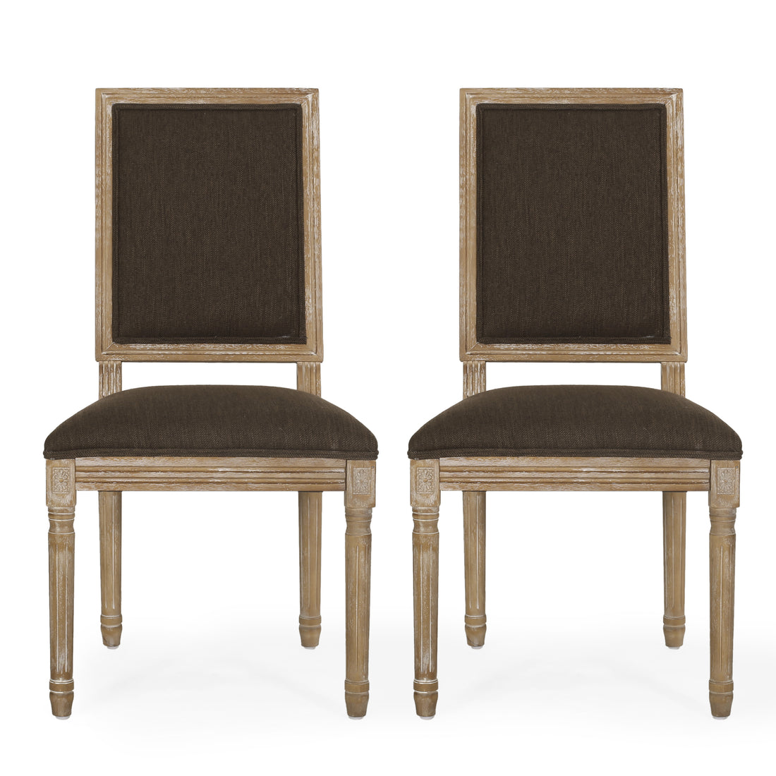 Dining Chair Brown Fabric