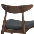 2 Pieces Dining Chairs, Solid Wood, Charcoal Charcoal Fabric