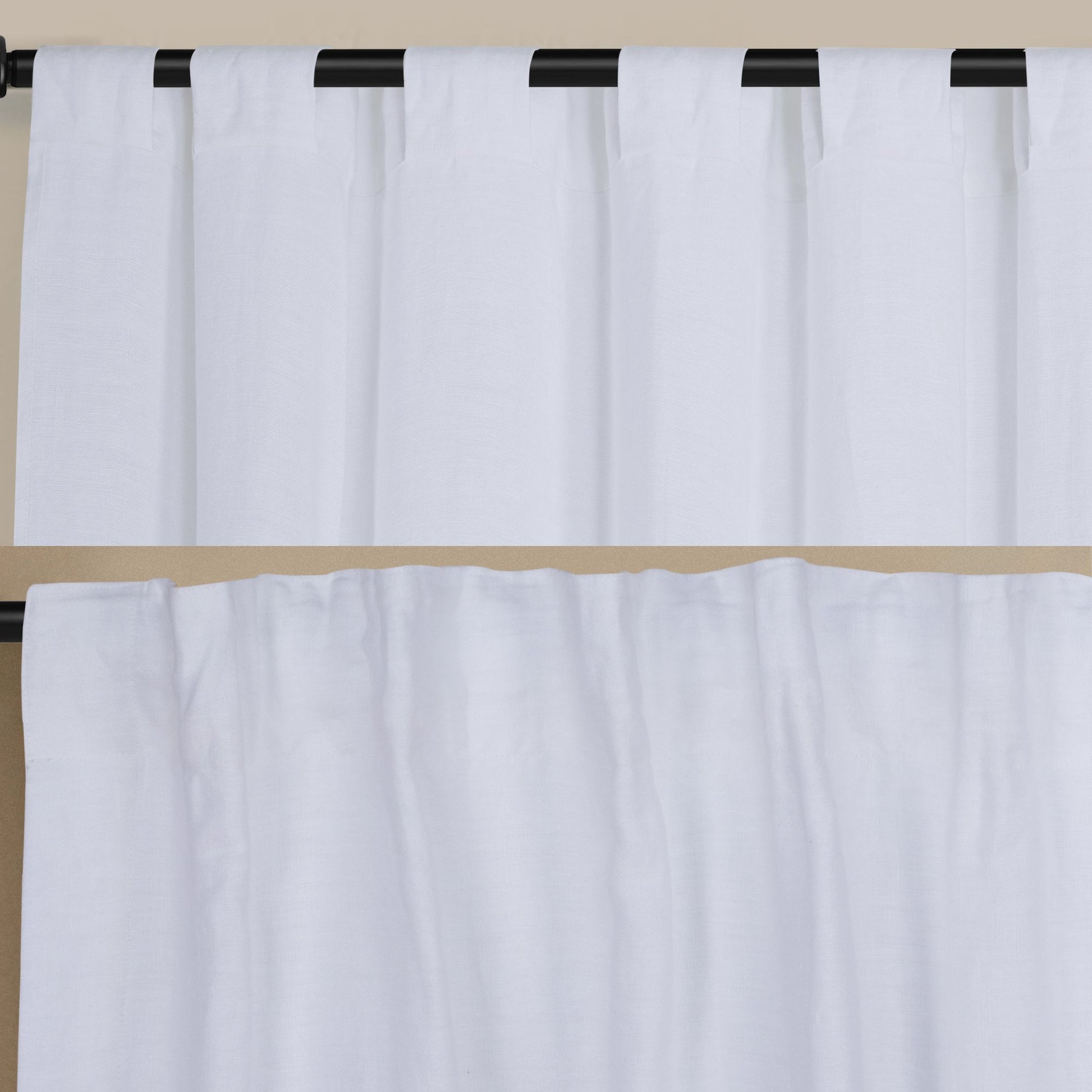 Newport Unlined Window Curtains For Bedroom, Linen Curtains For Living Room, 84 Inches Long Curtains For Living Room, White White Linen