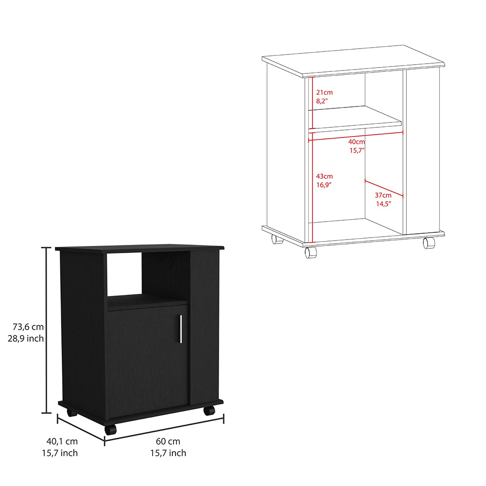 Clayton Kit Lower Microwave Cabinet Black Dining Room Modern Mdf Shelves Included Engineered Wood