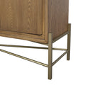 Metal Base Latte Sideboard Light Brown Solid Wood Mdf