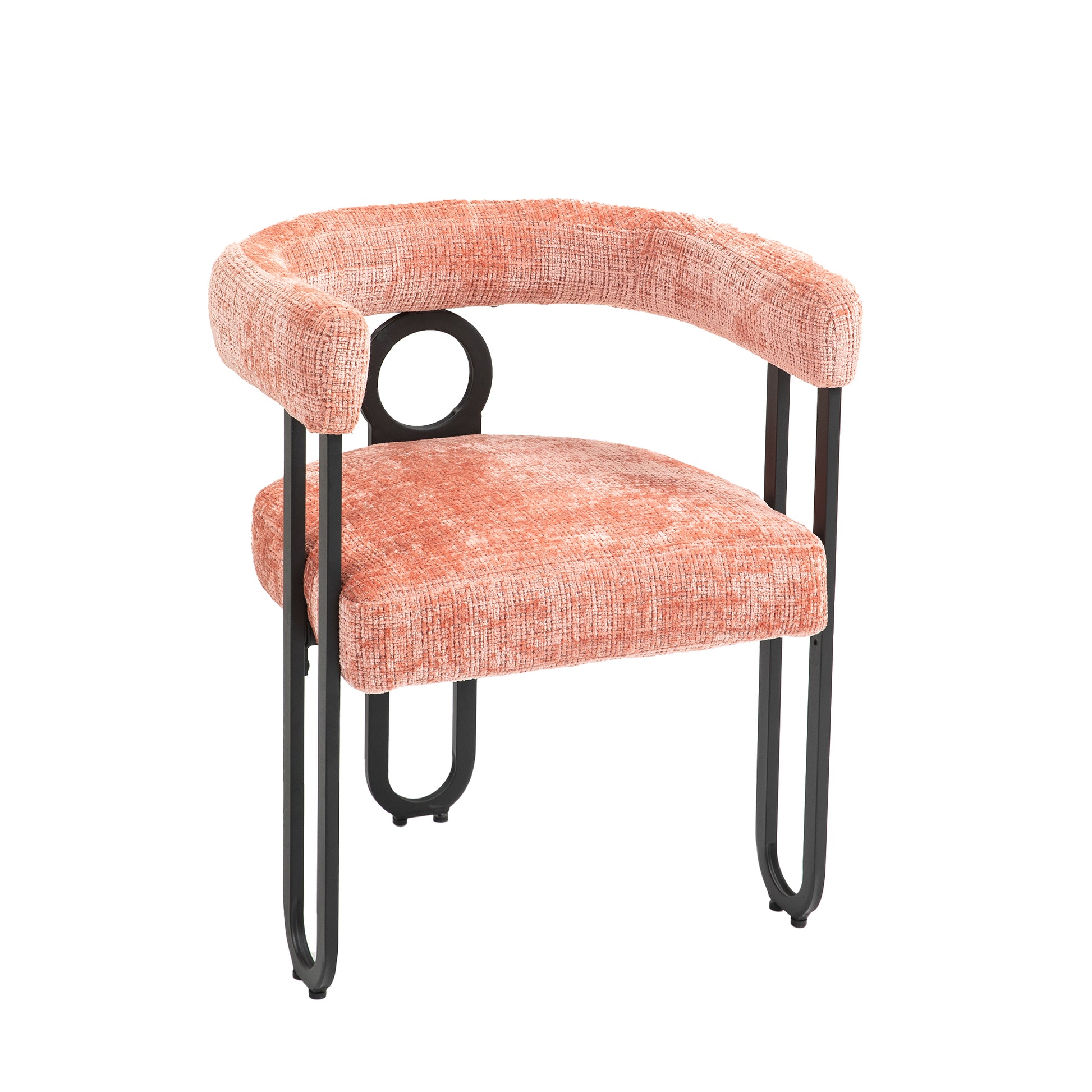 Coolmore Contemporary Designed Velvet Fabric Upholstered Accent Dining Chair Barrel Side Chairs Kitchen Armchair For Living Room Set Of 2 Pink Linen Pink Dining Room Foam Chenille