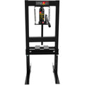 Hydraulic 6 Ton H Frame Garage Floor Adjustable Shop Press With Plates, 6T, Black Black Steel
