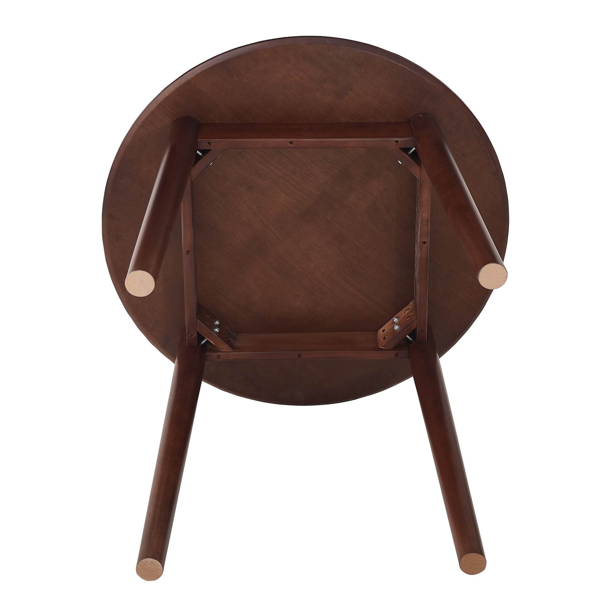 Walnut Round Table, All Solid Wood, Can Sit 2 4 People Diameter 31.5 Inches Walnut Rubber Wood