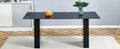 Large Modern Rectangular Table With Black Patterned Countertop And Large Mdf Legs For Kitchen, Dining Room And Living Room To Create A Different Atmosphere For A Home Environment. Black Mdf