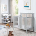 Connelly Mini Crib With Mattress Pad Gray Rockport Gray Grey Wood