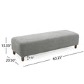 Comfortable Ottoman, Grey Grey Polyester Wood Polyester Or Polyester Blend Backless Solid Casual,Modern Pine Rectangle Armless Polyester Polyester