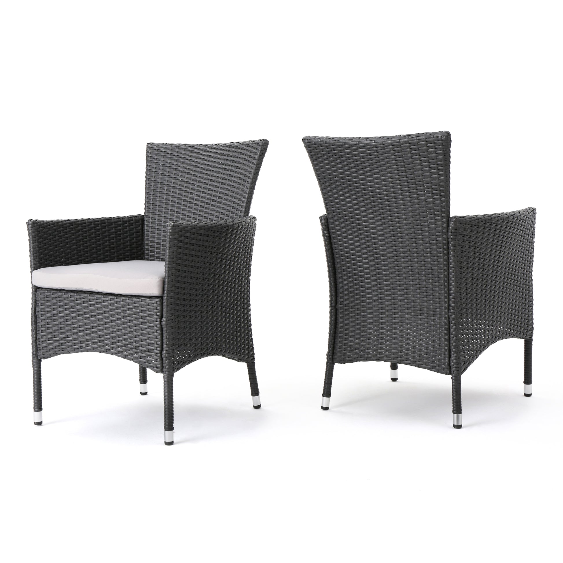 Malta Dining Chair Set Of 2 Grey Wicker