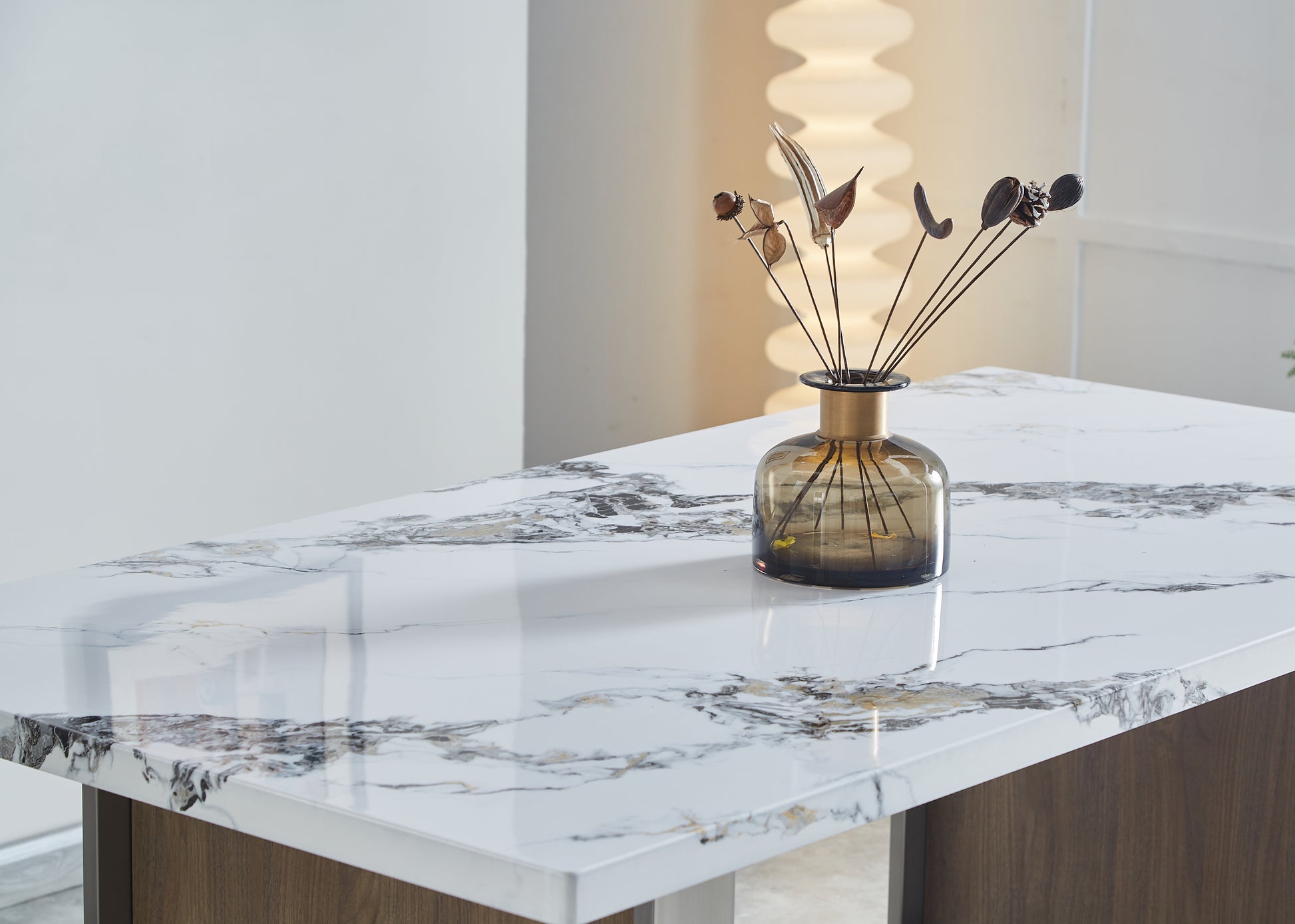 Elegant Marble Mdf Dinning Table For 6 Or 8, Rectangular 70.8"L*35.4"W*29.8"H, Luxurious Faux Marble High Quality Stainless Steel Legs Modern, Durable, Easy To Assemble For Kitchen Living Room, White White Ergonomic Kitchen Rectangular White Gold Seats 6