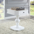 White Game Table With 2 Drawer White White Traditional Wood