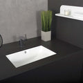Dax Ceramic Square Single Bowl Undermount Bathroom Basin White Ceramic