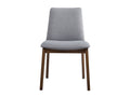 Kaela Side Chair Set 2 , Light Gray Fabric & Walnut Finish Dn02926 Light Gray Upholstered