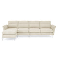 Modern Sofa 3 Seat Couch With Stainless Steel Trim And Metal Legs For Living Room,Package Compression Sofa Technology,Beige Beige Foam 3 Seat
