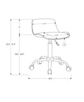 Office Chair, Adjustable Height, Swivel, Ergonomic, Computer Desk, Work, Juvenile, Grey Leather Look, Grey Metal, Contemporary, Modern Grey Foam Metal