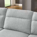 Modern Sofa 3 Seat Couch With Stainless Steel Trim And Metal Legs For Living Room,Gray Gray Foam 3 Seat