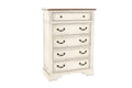 Antique White Wooden Chest Of Drawers Bedroom Formal 1Pc Chest Antique Walnut Top Storage Cabinet Antique White Bedroom Classic,Contemporary,Transitional Rubberwood Particle Board Mdf,Plywood