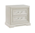 Beautiful Transitional Style 1Pc 2 Drawer Nightstand White Cream Finish Wooden Home Bedroom Furniture Cream White 2 Drawers Bedroom Bedside Cabinet Transitional Wood