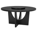 1Pc Modern Round Table Top Black Finish W Lazy Susan Wooden Dining Room Furniture Contemporary Black Seats 6 Dining Room Contemporary,Modern Round Round Kitchen & Dining Tables Wood Pedestal