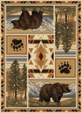 Woodland Gc Rst5301 Multi 5 Ft. 3 In. X 7 Ft. 3 In. Lodge Area Rug Cream Polypropylene