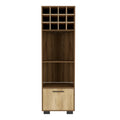 Marsella Corner Bar Cabinet, Eight Built In Wine Rack, Two Side Shelves Multi Primary Living Space Modern Shelves Included Particle Board