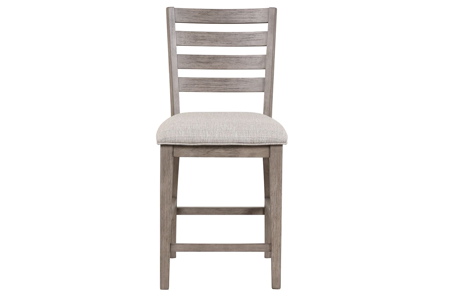 Counter Side Dining Stool W Ladder Back Set Of 2 Gray Solid Wood Mdf