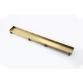 12 Inches Linear Shower Drain, Included Hair Strainer And Leveling Feet Brushed Gold Stainless Steel