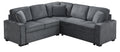 Modular Sofa, Sectional Couch L Shaped Sofa Couch With Pullout Sleeper, 5 Seat Chenille Corner Sofa For Living Room, 3 Pillows Included, Dark Gray Dark Gray Chenille Foam Plywood 5 Seat