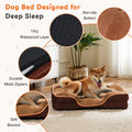 Memory Foam Pet Bed For Small Dogs & Cats With Washable Removable Cover Non Slip Base Waterproof Liner Egg Crate Foam For Improved Sleep, Brown,Large Brown Fabric