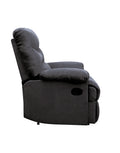 Black Recliner With Pillow Top Arm Black Manual Handle Metal Primary Living Space Tight Back Handle Pillow Top Arms Fabric Metal