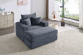 Sofa With Storage Footrest Gray Plywood 1 Seat