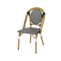 French Bistro Chair White Black Rattan