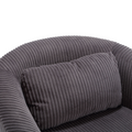 Coolmore Living Room Accent Barrel Chair, Century Modern Style Decorative Chair, Armchair For Living Room With Thick Cushions And Pillows, Comfy Single Sofa Chair, Chair With Wooden Legs,Dark Grey Dark Gray Corduroy