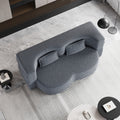 Modern Floor Sofa With 2 Pillows,Convertible Teddy Fabric Foam Filled Sleeper Sofa Bed,15