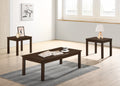 Walnut Brown Color Elegant 3Pc Coffee Table Set 1X Coffee Table And 2X End Tables Living Room Furniture Brown Primary Living Space Classic,Contemporary,Modern,Transitional Rectangular Particle Board