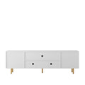 White Modern Tv Stand Fluted 68