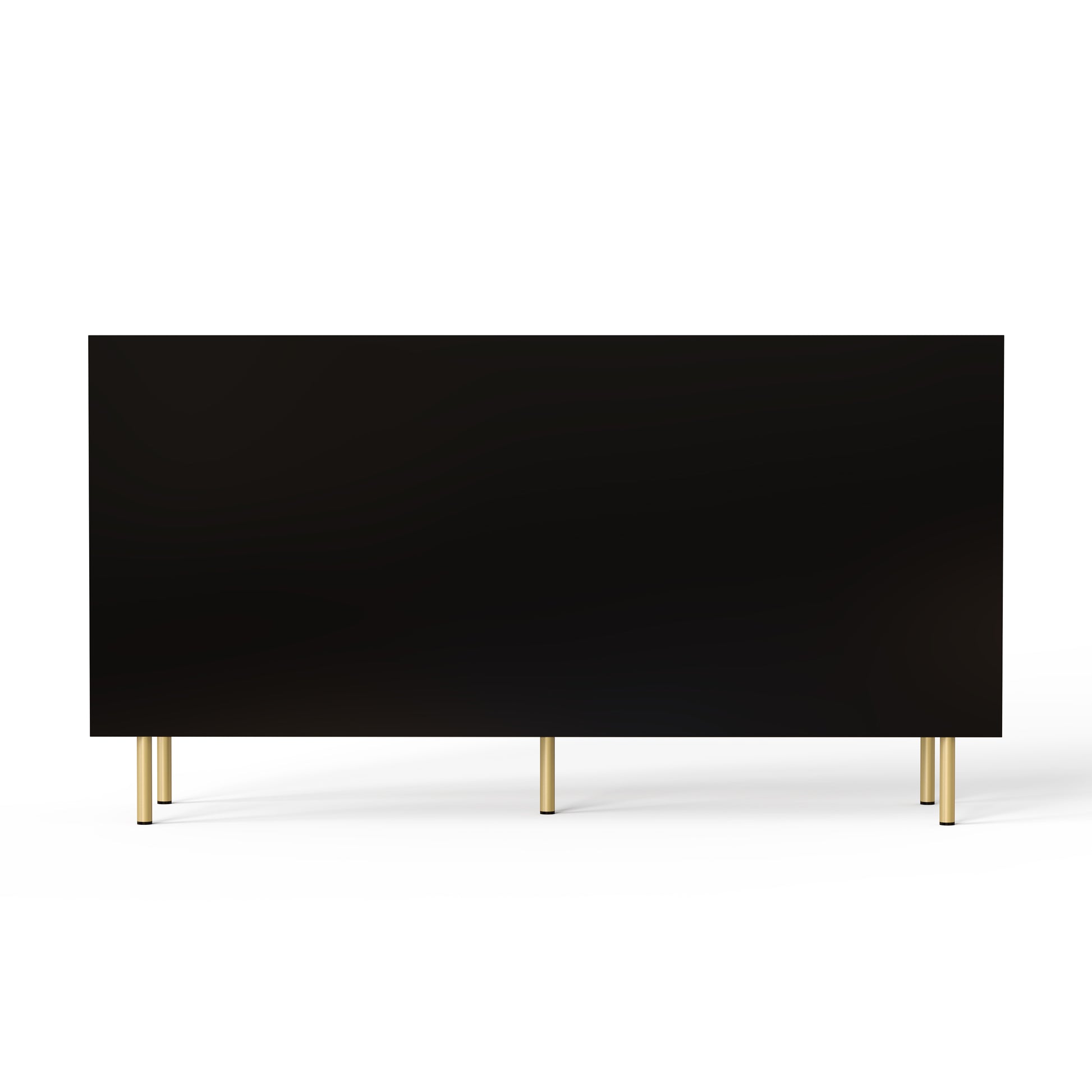 59" 2 Door 3 Drawers Wood Black High Gloss Finish Sideboard Black Dining Room Minimalist,Modern Soft Close Doors Mdf