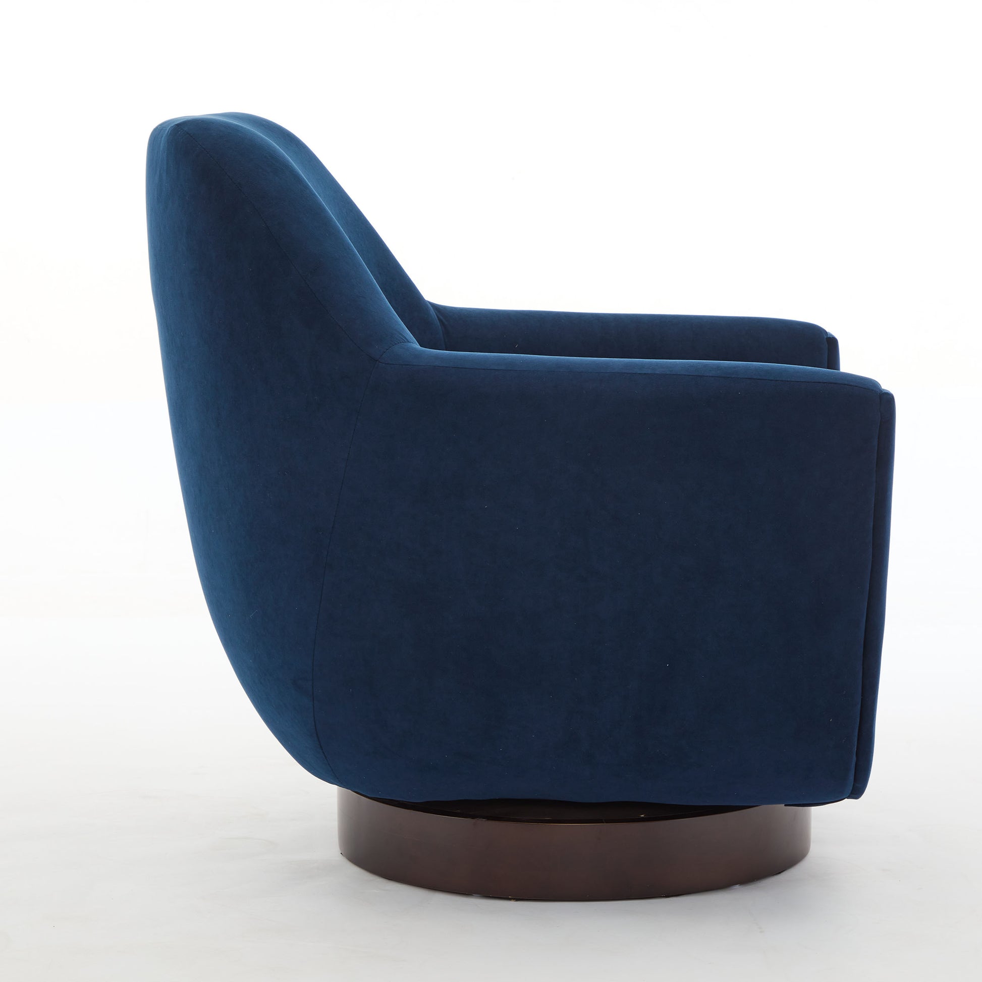 U Shaped Fully Assembled Swivel Chair Velvet Accent Chair Armchair Round Barrel Chair For Living Room Bedroom, Navy Blue Navy Blue Velvet