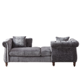 81 Inch Chenille Face To Face Chaise Lounge With Two Pillows,Nailhead Trim,Button Tufted Design And Rolled Arms For Lounge, Living Room And Office Grey Chenille 1 Seat