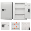 Digital Wall Hidden Safe Flat, Electronic, Steel, Keypad, Home Or Business Heavy Duty Wall Mount Safe For Protect Money, Jewelry, Passports Storage Off White Steel