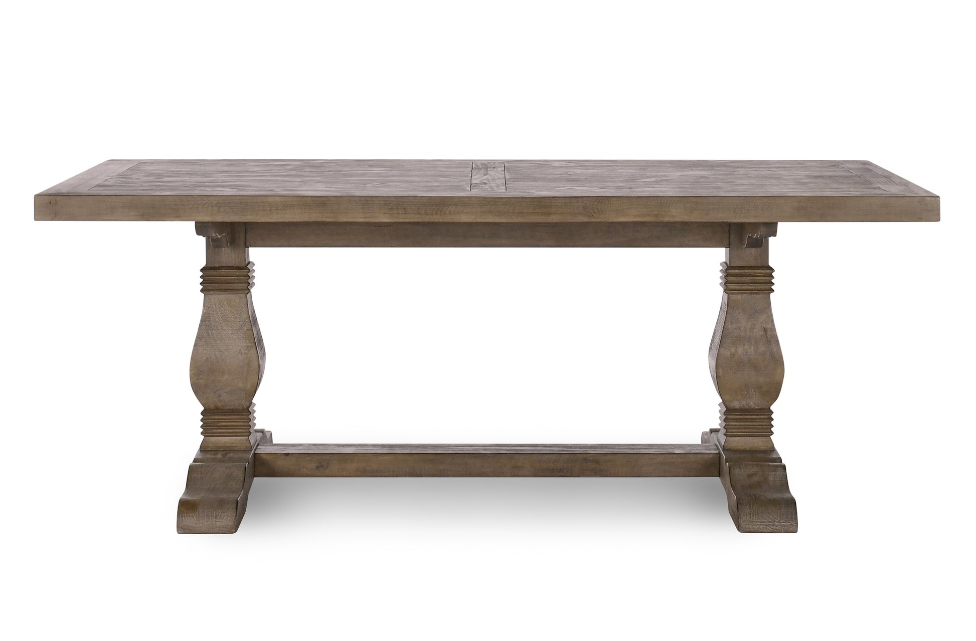 Caleb 78" Dining Table Distressed Brown Antique Brown Pine